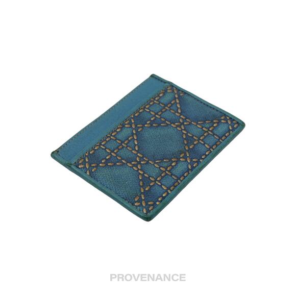 🔴 Dior Cannage Card Holder Wallet - Blue - Picture 3 of 6